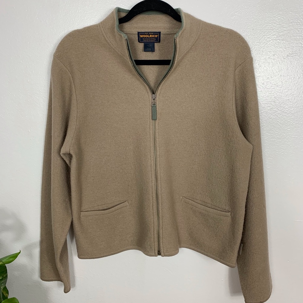 Woolrich NWOT Taupe Zip Cardigan